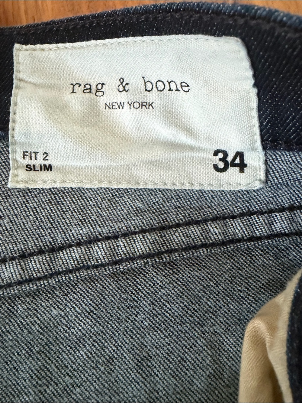 Rag&Bone Slim Fit2 Dark Wash Men’s Jean 34W - Picture 2 of 5